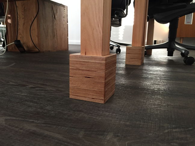 Detail of the finished table extender